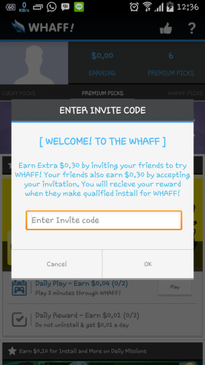 use whaff code AC52519 to get welcome bonus